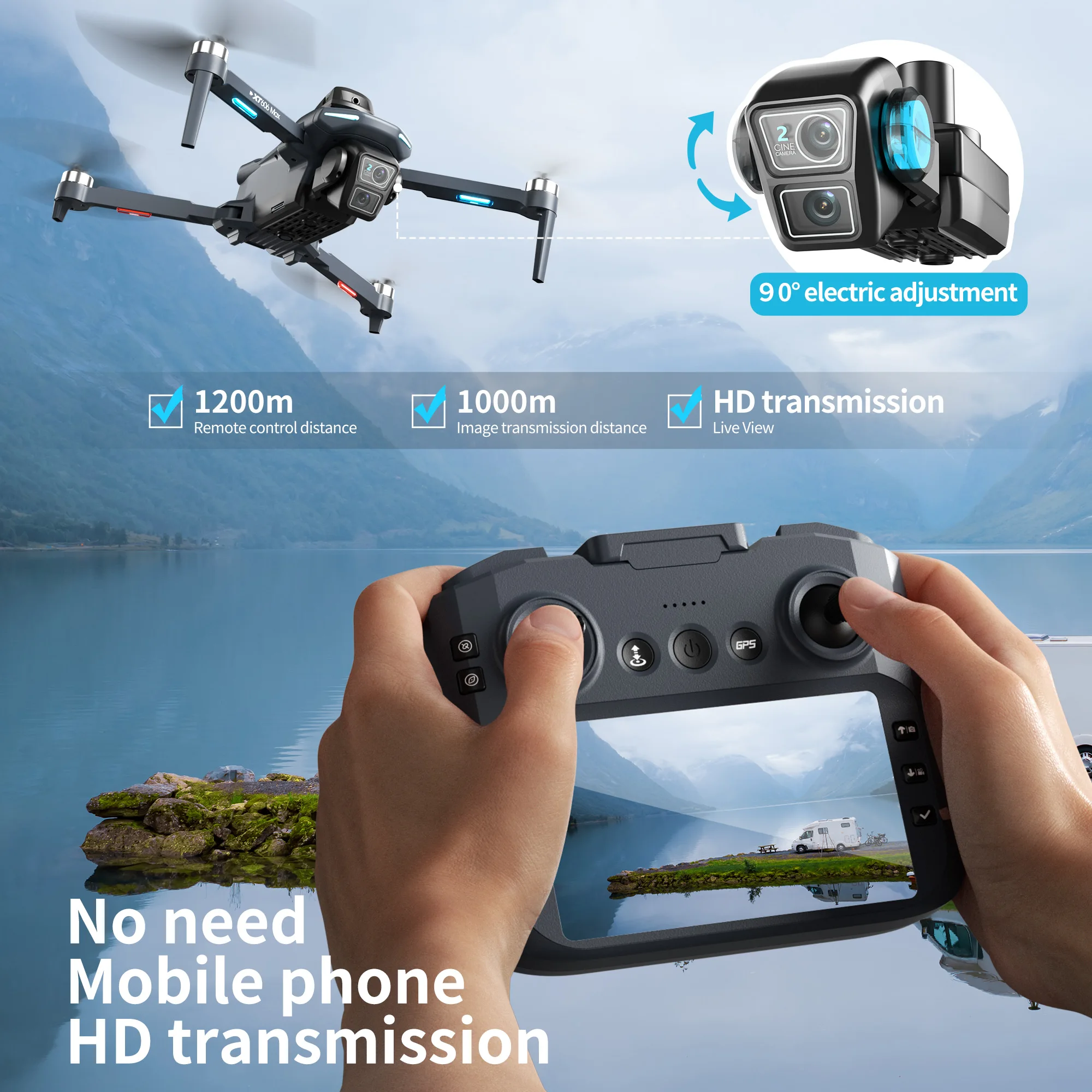 Dron GPS Lenovo XT606 MAX 4k P - Drone Surveying reseña y precio