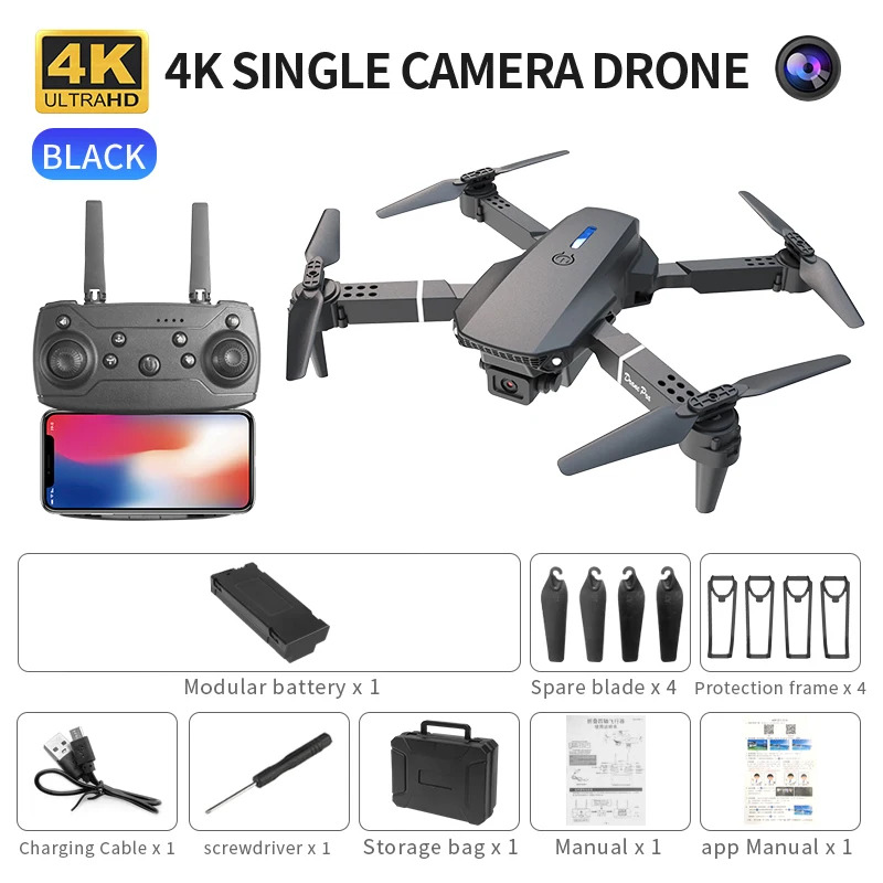 Dron plegable inteligente E88  - Drone Cinematic reseña y precio