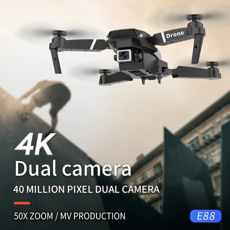 Dron plegable inteligente E88  - Drone Cinematic reseña y precio